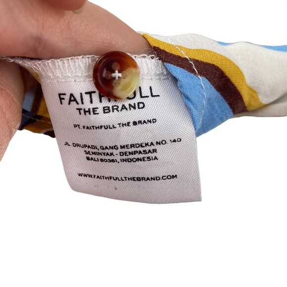 Faithful The Brand Women’s Aira Knot Shirt Retro Western Stripe‎ Coastal Cowgirl - Picture 4 of 14